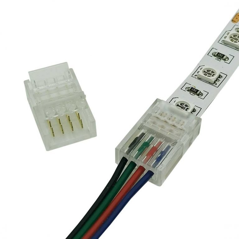 ENQIMAOYI LED LIGHT Strip Connectors,4 Pin RGB 8mm Solderless Connector